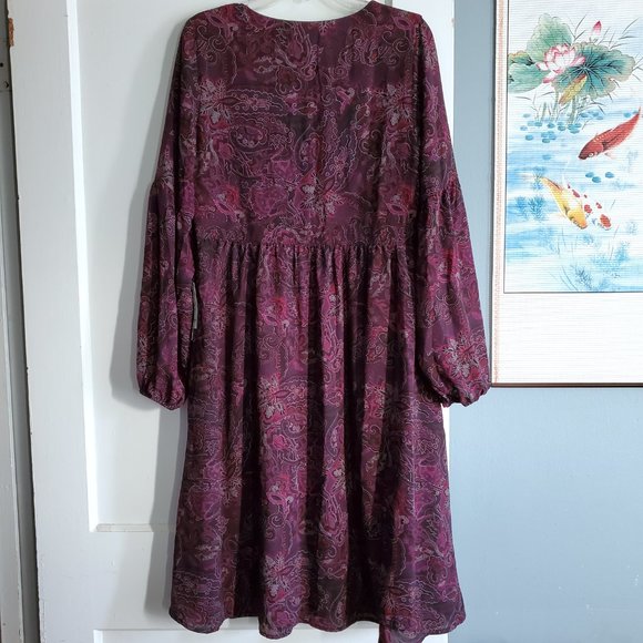 ModCloth Long Sleeve Purple A Moment in Fine Dress Size 10 NWT - Picture 6 of 15